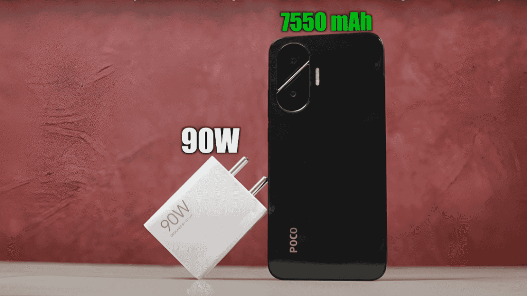 Xiaomi Poco F7 7550mAh Battery with 90W Fast Charger – Full Charging Setup