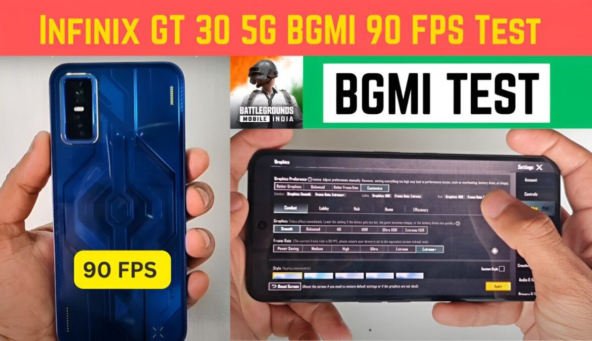 Infinix GT 30 5G BGMI 90FPS Gaming Test